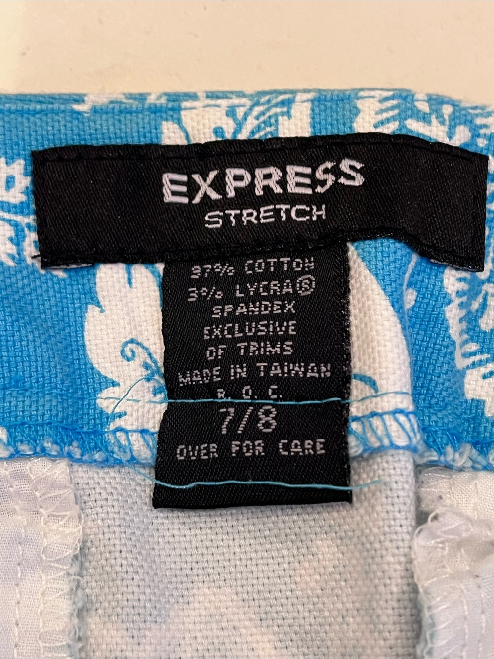Vintage Y2K Express Blue & White Floral Tropical Mini Skirt 7/8 - Picture 5 of 7